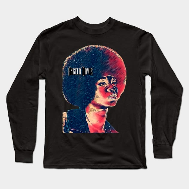 Angela Davis Long Sleeve T-Shirt by BlackOzean